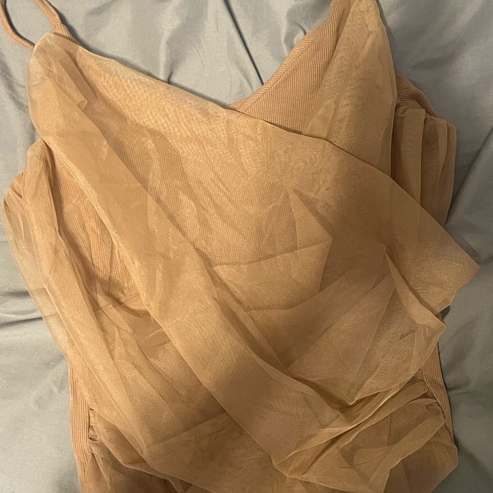 Elegant Tan Layered tank top